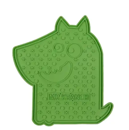 Купить mr.kranch Лизательный коврик для медленного поедания, зеленый на присосках, в форме собаки, для собак и кошек