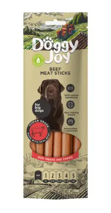 Купить doggy joy лакомство для собак крупных пород, мясные колбаски из говядины
