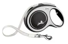 СКИДКА Flexi рулетка-ремень для собак, черная, New Comfort Tape black