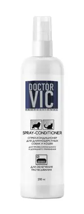Купить doctor vic Спрей-кондиционер для кошек и собак длинношерстных пород для облегчения расчесывания