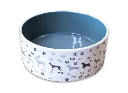 Купить mr.kranch миска керамическая для собак с рисунком, серая