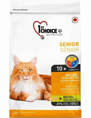 1st Choice Mature Or Less Active Облегченный сухой корм для пожилых и малоактивных кошек (с курицей)