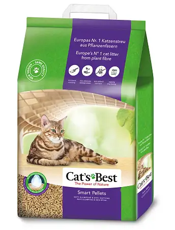 Купить cat's best smart pellets комкующийся древесный наполнитель для длинношерстных кошек